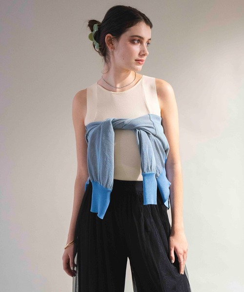 COMMRE（コムル）の「【リバーシブル】シアーニットカーディガン（カーディガン/ボレロ・レディース・イエロー/パープル/ブルー・FREE）」の17枚目の写真