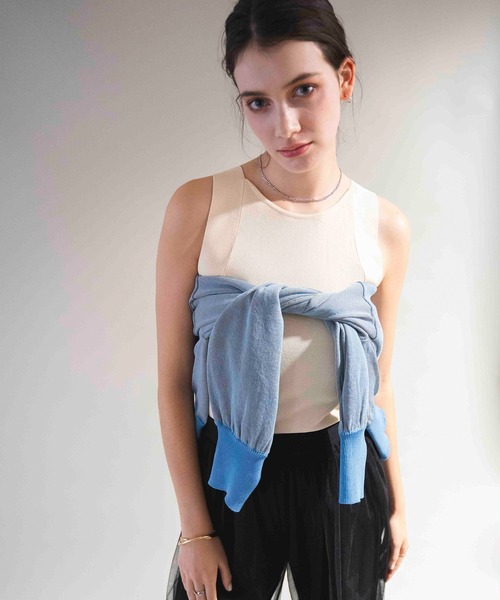 COMMRE（コムル）の「【リバーシブル】シアーニットカーディガン（カーディガン/ボレロ・レディース・イエロー/パープル/ブルー・FREE）」の18枚目の写真