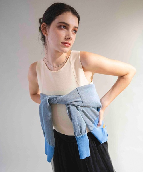 COMMRE（コムル）の「【リバーシブル】シアーニットカーディガン（カーディガン/ボレロ・レディース・イエロー/パープル/ブルー・FREE）」の19枚目の写真