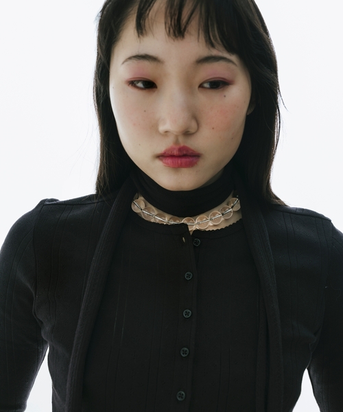 Charles Chaton(シャルルシャトン)の「THE CROPPED CARDI │ COU COU(Tシャツ/カットソー・レディース・ブラック/ホワイト・XX-SMALL/X-SMALL/SMALL)」の4枚目の写真