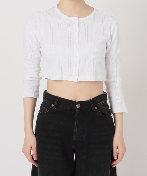 Charles Chaton(シャルルシャトン)の「THE CROPPED CARDI │ COU COU(Tシャツ/カットソー・レディース・ブラック/ホワイト・XX-SMALL/X-SMALL/SMALL)」の11枚目の写真