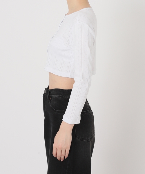 Charles Chaton(シャルルシャトン)の「THE CROPPED CARDI │ COU COU(Tシャツ/カットソー・レディース・ブラック/ホワイト・XX-SMALL/X-SMALL/SMALL)」の12枚目の写真
