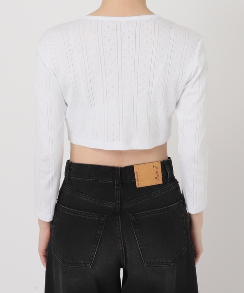Charles Chaton(シャルルシャトン)の「THE CROPPED CARDI │ COU COU(Tシャツ/カットソー・レディース・ブラック/ホワイト・XX-SMALL/X-SMALL/SMALL)」の13枚目の写真