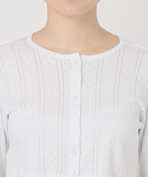 Charles Chaton(シャルルシャトン)の「THE CROPPED CARDI │ COU COU(Tシャツ/カットソー・レディース・ブラック/ホワイト・XX-SMALL/X-SMALL/SMALL)」の14枚目の写真