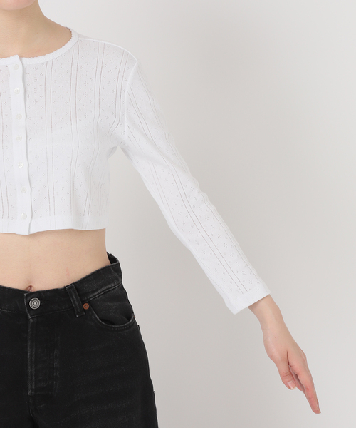 Charles Chaton(シャルルシャトン)の「THE CROPPED CARDI │ COU COU(Tシャツ/カットソー・レディース・ブラック/ホワイト・XX-SMALL/X-SMALL/SMALL)」の16枚目の写真