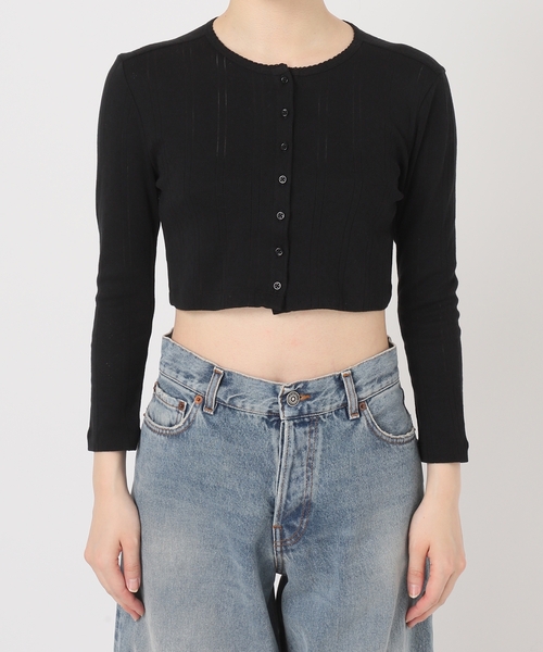 Charles Chaton(シャルルシャトン)の「THE CROPPED CARDI │ COU COU(Tシャツ/カットソー・レディース・ブラック/ホワイト・XX-SMALL/X-SMALL/SMALL)」の21枚目の写真
