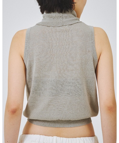 forget-me-nots(フォーゲットミーノッツ)の「ハイネック ノースリーブニット FMN-24SS-KN-002(ニット/セーター・レディース・オリーブ/ベージュ・FREE)」の13枚目の写真