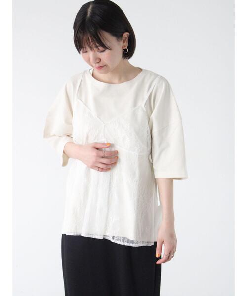 Lugnoncure（ルノンキュール）の「レースキャミブラウス（シャツ/ブラウス・レディース・オフホワイト/ブラック・F）」の2枚目の写真