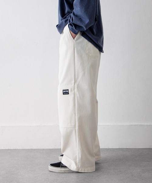 THRASHER（スラッシャー）の「【THRASHER】 カツラギ ・ デニム ワイド イージーパンツ / スケーターパンツ / シェフパンツ（デニムパンツ・メンズ・ベージュ/ブラック系/オフホワイト/ブラック/ワンウォッシュ・X-LARGE/LARGE/MEDIUM/SMALL）」の7枚目の写真