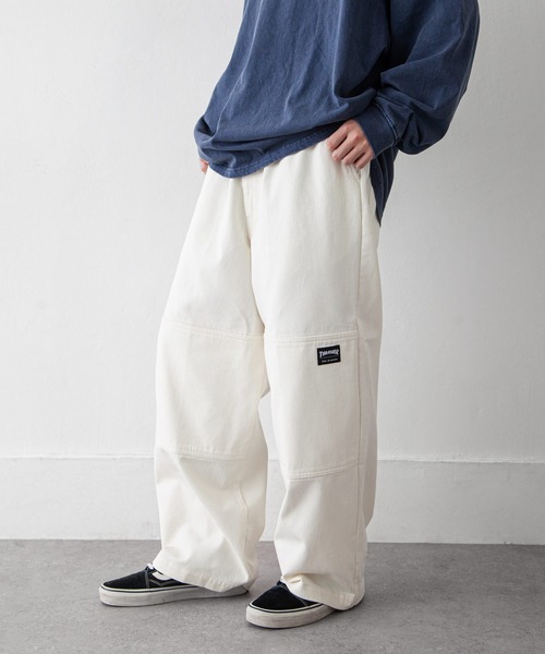 THRASHER（スラッシャー）の「【THRASHER】 カツラギ ・ デニム ワイド イージーパンツ / スケーターパンツ / シェフパンツ（デニムパンツ・メンズ・ベージュ/ブラック系/オフホワイト/ブラック/ワンウォッシュ・X-LARGE/LARGE/MEDIUM/SMALL）」の11枚目の写真