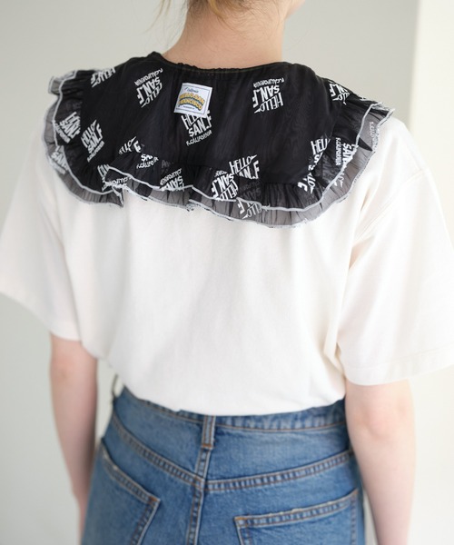 HELLO.SANFRANCISCO（ハローサンフランシスコ）の「【HELLO.SANFRANCISCO/ハローサンフランシスコ】刺繍オーガンジーマルチウェイつけ襟（付け襟・レディース・ホワイト/ブラック・ONE SIZE）」の8枚目の写真