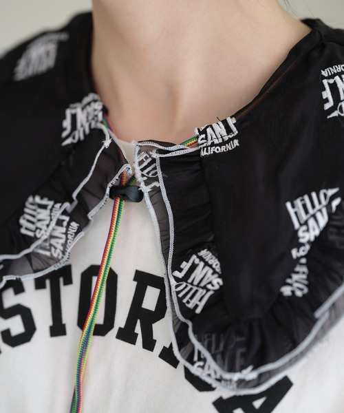 HELLO.SANFRANCISCO（ハローサンフランシスコ）の「【HELLO.SANFRANCISCO/ハローサンフランシスコ】刺繍オーガンジーマルチウェイつけ襟（付け襟・レディース・ホワイト/ブラック・ONE SIZE）」の10枚目の写真