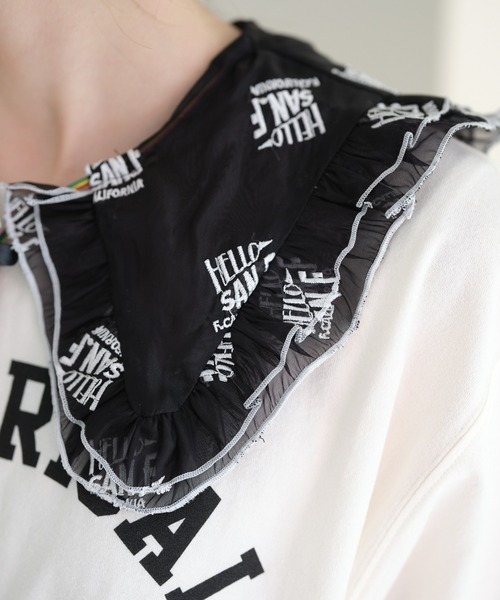 HELLO.SANFRANCISCO（ハローサンフランシスコ）の「【HELLO.SANFRANCISCO/ハローサンフランシスコ】刺繍オーガンジーマルチウェイつけ襟（付け襟・レディース・ホワイト/ブラック・ONE SIZE）」の11枚目の写真