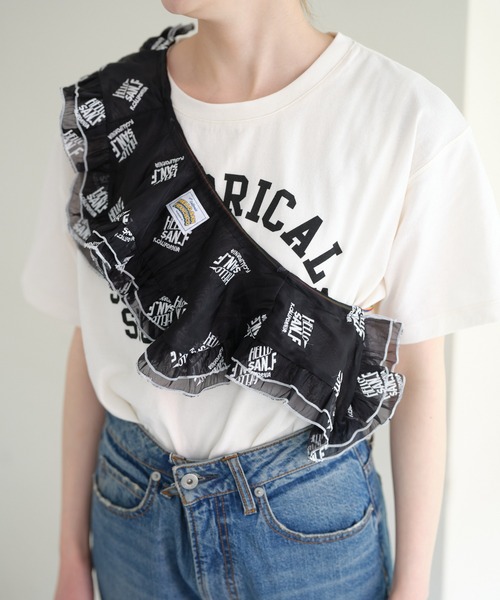 HELLO.SANFRANCISCO（ハローサンフランシスコ）の「【HELLO.SANFRANCISCO/ハローサンフランシスコ】刺繍オーガンジーマルチウェイつけ襟（付け襟・レディース・ホワイト/ブラック・ONE SIZE）」の3枚目の写真