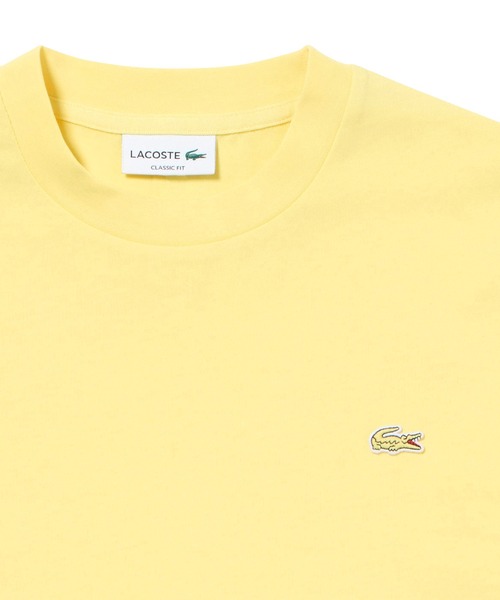 LACOSTE Tシャツ ホワイト/イエロー LACOSTE｜ラコステのTシャツ/カットソー（イエロー/黄色系）通販