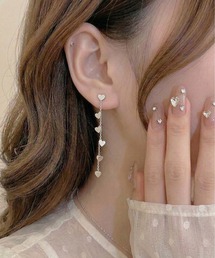 ニッケルフリー プチハートじゃらじゃらピアス