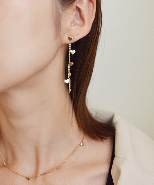 styiro(スタイロ)の「ニッケルフリー プチハートじゃらじゃらピアス(ピアス(両耳用)・レディース・シルバー/ゴールド・FREE)」の4枚目の写真