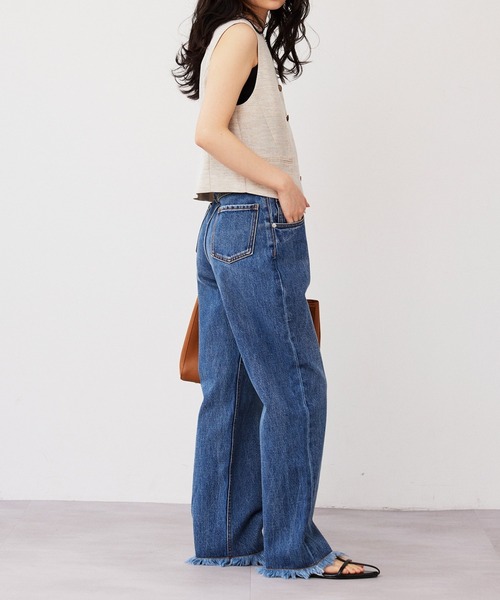 Sirin(シリン)の「ヴィンテージ風 フリンジワイドデニム【2サイズ展開】(デニムパンツ・レディース・インディゴブルー/ブルー・X-SMALL/SMALL)」の18枚目の写真