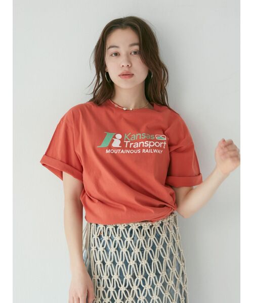 Ungrid（アングリッド）の「カラーロゴルーズTee（Tシャツ/カットソー・レディース・オレンジ/ブルー/オフホワイト・FREE）」の5枚目の写真
