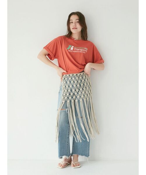 Ungrid（アングリッド）の「カラーロゴルーズTee（Tシャツ/カットソー・レディース・オレンジ/ブルー/オフホワイト・FREE）」の6枚目の写真