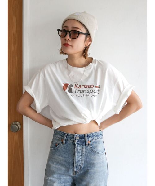 Ungrid（アングリッド）の「カラーロゴルーズTee（Tシャツ/カットソー・レディース・オレンジ/ブルー/オフホワイト・FREE）」の11枚目の写真