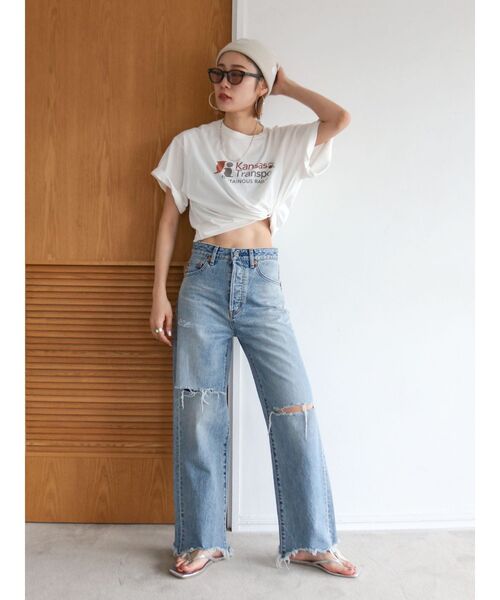 Ungrid（アングリッド）の「カラーロゴルーズTee（Tシャツ/カットソー・レディース・オレンジ/ブルー/オフホワイト・FREE）」の15枚目の写真