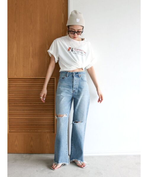 Ungrid（アングリッド）の「カラーロゴルーズTee（Tシャツ/カットソー・レディース・オレンジ/ブルー/オフホワイト・FREE）」の17枚目の写真