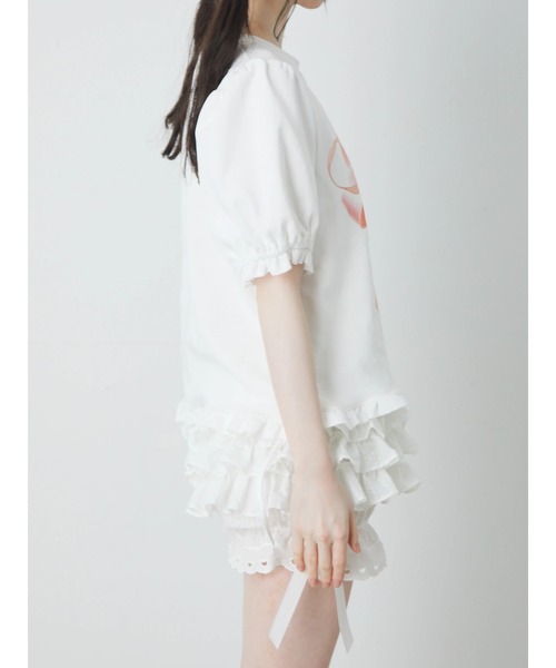 Ank Rouge（アンクルージュ）の「バレエコアリボンTE（Tシャツ/カットソー・レディース・ホワイト/ブラック・M）」の7枚目の写真