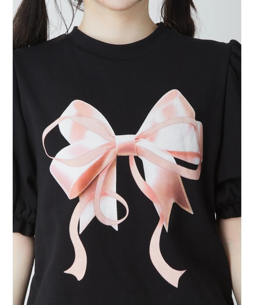 Ank Rouge（アンクルージュ）の「バレエコアリボンTE（Tシャツ/カットソー・レディース・ホワイト/ブラック・M）」の11枚目の写真