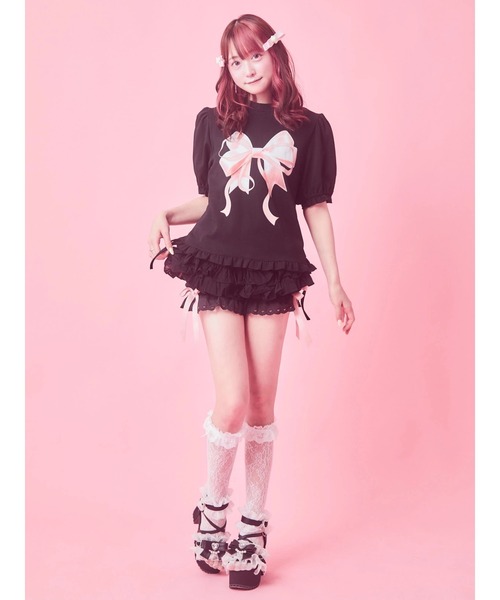 Ank Rouge（アンクルージュ）の「バレエコアリボンTE（Tシャツ/カットソー・レディース・ホワイト/ブラック・M）」の13枚目の写真