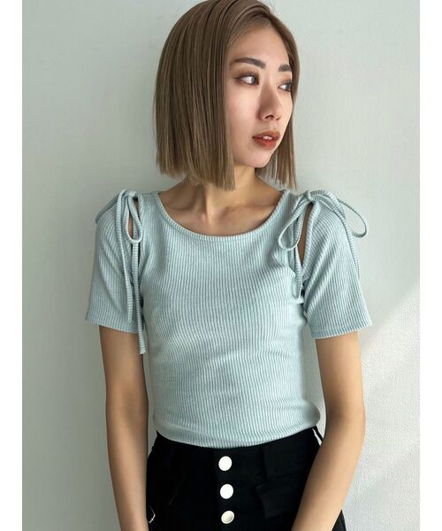 styling/ ショルダーカットトップス Amazon | [fourfivesixはる] オフショルダー カットソー 長袖