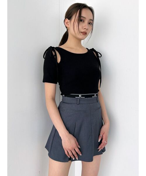 EMODA（エモダ）の「タイショルダーカットトップ（Tシャツ/カットソー・レディース・グリーン/ホワイト/ブルー/ブラック・FREE）」の13枚目の写真