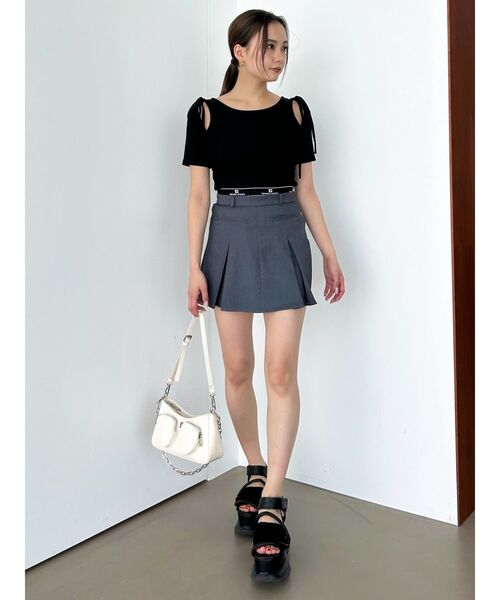 EMODA（エモダ）の「タイショルダーカットトップ（Tシャツ/カットソー・レディース・グリーン/ホワイト/ブルー/ブラック・FREE）」の20枚目の写真