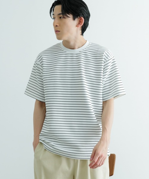 ITEMS URBANRESEARCH(アイテムズ アーバンリサーチ)の「ダンボールボーダー ショートスリーブ カットソー(Tシャツ/カットソー・メンズ・ネイビー/ブルー/ブラック・MEDIUM/LARGE)」の19枚目の写真