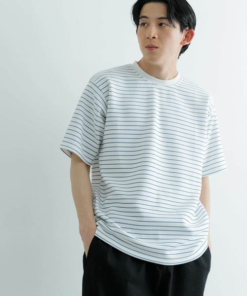 ITEMS URBANRESEARCH(アイテムズ アーバンリサーチ)の「ダンボールボーダー ショートスリーブ カットソー(Tシャツ/カットソー・メンズ・ネイビー/ブルー/ブラック・MEDIUM/LARGE)」の17枚目の写真