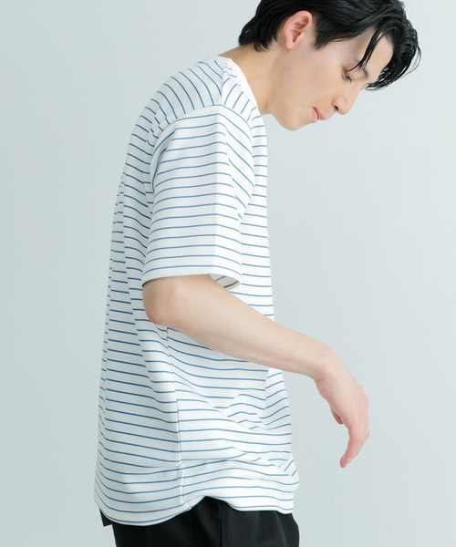 ITEMS URBANRESEARCH(アイテムズ アーバンリサーチ)の「ダンボールボーダー ショートスリーブ カットソー(Tシャツ/カットソー・メンズ・ネイビー/ブルー/ブラック・MEDIUM/LARGE)」の15枚目の写真