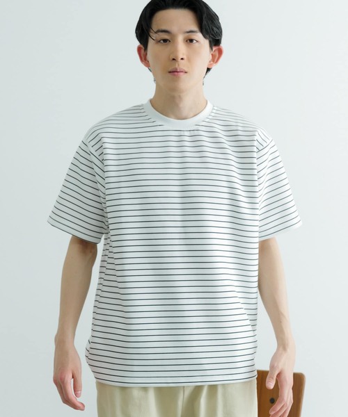 ITEMS URBANRESEARCH(アイテムズ アーバンリサーチ)の「ダンボールボーダー ショートスリーブ カットソー(Tシャツ/カットソー・メンズ・ネイビー/ブルー/ブラック・MEDIUM/LARGE)」の12枚目の写真