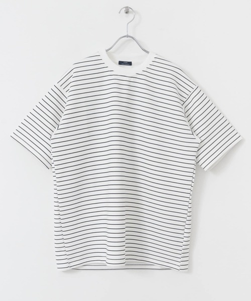 ITEMS URBANRESEARCH(アイテムズ アーバンリサーチ)の「ダンボールボーダー ショートスリーブ カットソー(Tシャツ/カットソー・メンズ・ネイビー/ブルー/ブラック・MEDIUM/LARGE)」の5枚目の写真