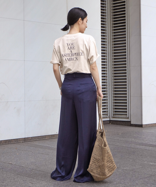 AMERICANA(アメリカーナ)の「【AMERICANA/アメリカーナ】MASTERPIECE back Tsh(Tシャツ/カットソー・レディース・ボルドー/アイボリー・FREE)」の8枚目の写真