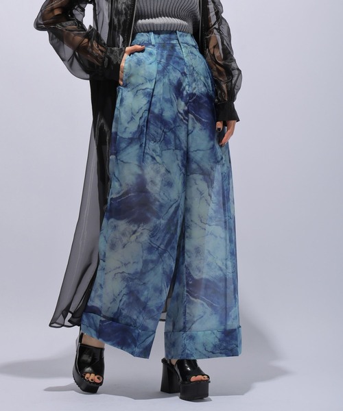 HARE（ハレ）の「オーロラシアーワイドパンツ(HARE)（その他パンツ・レディース・グリーン/ブルー・FREE）」の2枚目の写真