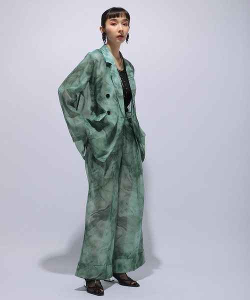 HARE（ハレ）の「オーロラシアーワイドパンツ(HARE)（その他パンツ・レディース・グリーン/ブルー・FREE）」の3枚目の写真