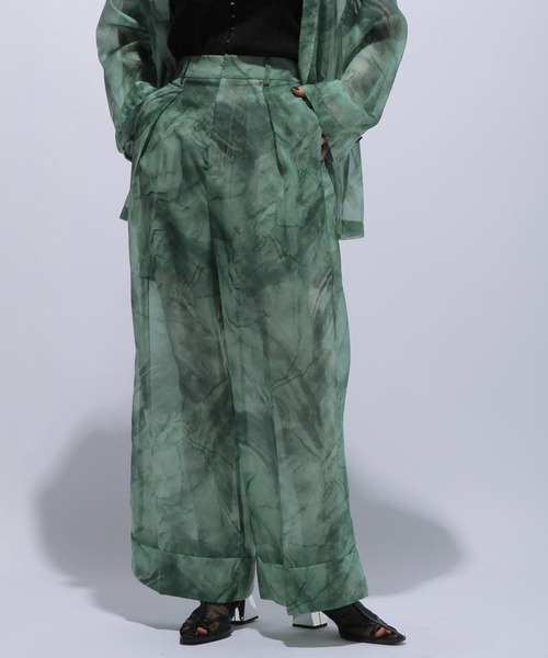 HARE（ハレ）の「オーロラシアーワイドパンツ(HARE)（その他パンツ・レディース・グリーン/ブルー・FREE）」の7枚目の写真