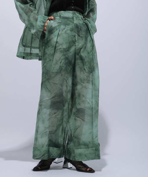 HARE（ハレ）の「オーロラシアーワイドパンツ(HARE)（その他パンツ・レディース・グリーン/ブルー・FREE）」の8枚目の写真