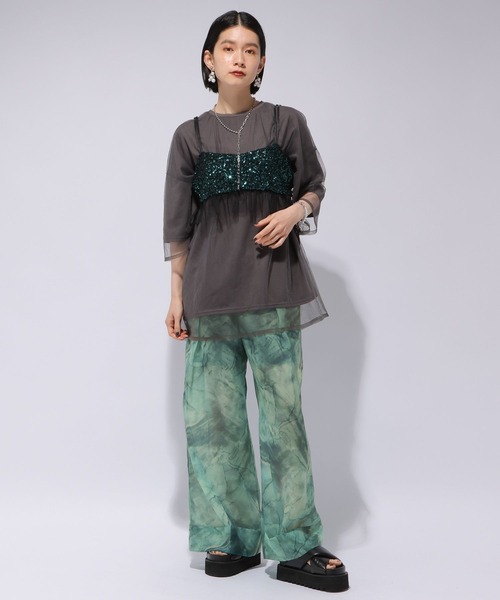 HARE（ハレ）の「オーロラシアーワイドパンツ(HARE)（その他パンツ・レディース・グリーン/ブルー・FREE）」の21枚目の写真