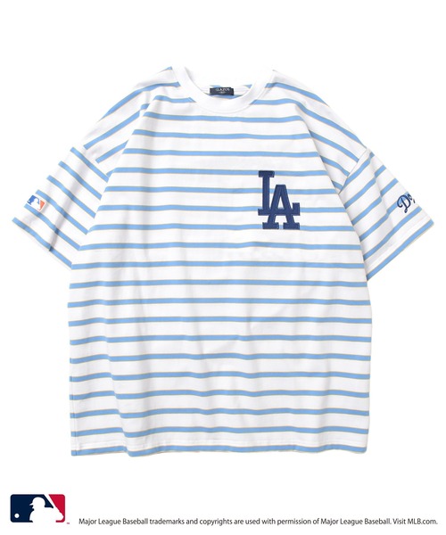 GLAZOS（グラソス）の「【大人向けサイズあり】【MLB】マルチボーダー・チームロゴ刺繍半袖Tシャツ（Tシャツ/カットソー・キッズ・ライトブルー/ブラック/ホワイト/ライトグレー・140cm/150cm/160cm/170cm）」の21枚目の写真