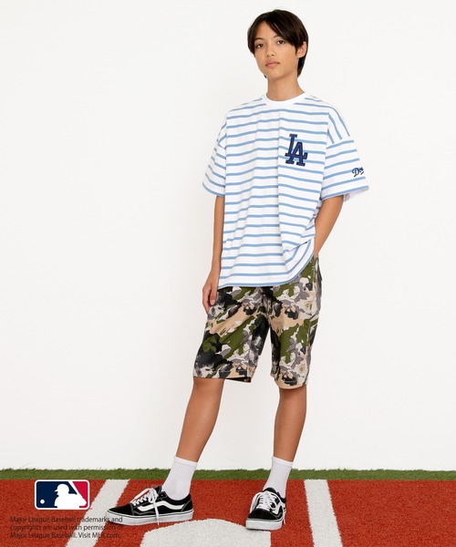 GLAZOS（グラソス）の「【大人向けサイズあり】【MLB】マルチボーダー・チームロゴ刺繍半袖Tシャツ（Tシャツ/カットソー・キッズ・ライトブルー/ブラック/ホワイト/ライトグレー・140cm/150cm/160cm/170cm）」の9枚目の写真