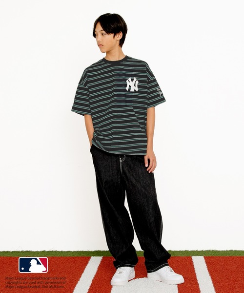 GLAZOS（グラソス）の「【大人向けサイズあり】【MLB】マルチボーダー・チームロゴ刺繍半袖Tシャツ（Tシャツ/カットソー・キッズ・ライトブルー/ブラック/ホワイト/ライトグレー・140cm/150cm/160cm/170cm）」の6枚目の写真