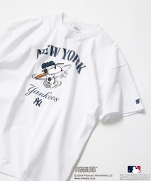 【MLB ×PEANUTS】オリジナルデザインTシャツ ヤンキース ドジャース パドレス ドロップショルダー ビッグシルエット ユニセックス