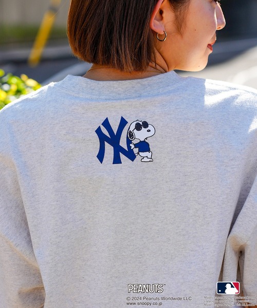 【希少】PEANUTS × MLB ドジャース 長袖 限定コラボ 完売品 MLB ×PEANUTS】オリジナルデザインTシャツ ヤンキース