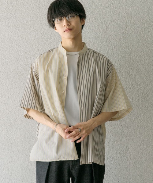 SENSE OF PLACE by URBAN RESEARCH（センスオブプレイスバイアーバンリサーチ）の「『ユニセックス』ストライプブロックドルーズシャツ（シャツ/ブラウス・メンズ・その他1/その他2/その他3・MEDIUM/LARGE）」の8枚目の写真
